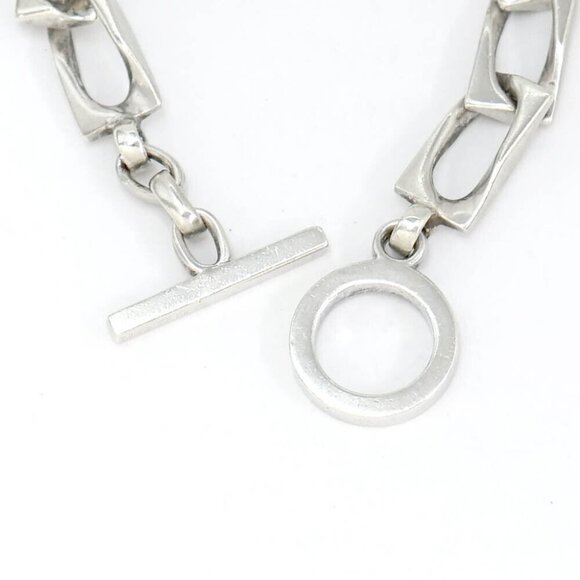 GUCCI Vintage Link Chain Toggle Bracelet 7" Silver 925 Auth w/Box e1122-1 - Picture 4 of 8
